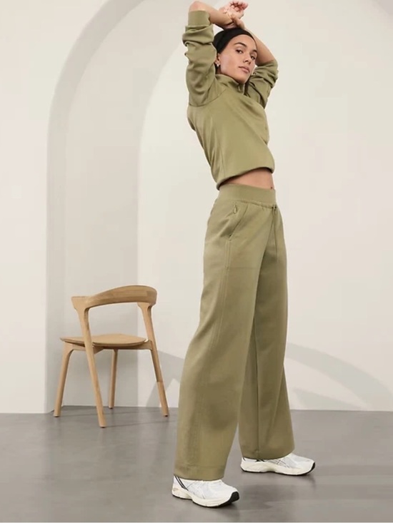Athleta Pants - Athleta Allure High Rise Pant Women Size L Olive Branch
Athleisure Wide Leg